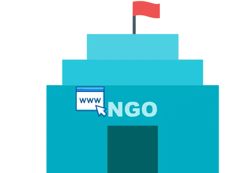 NGO website icon representing the development of websites for non-profit organizations and community-driven platforms.