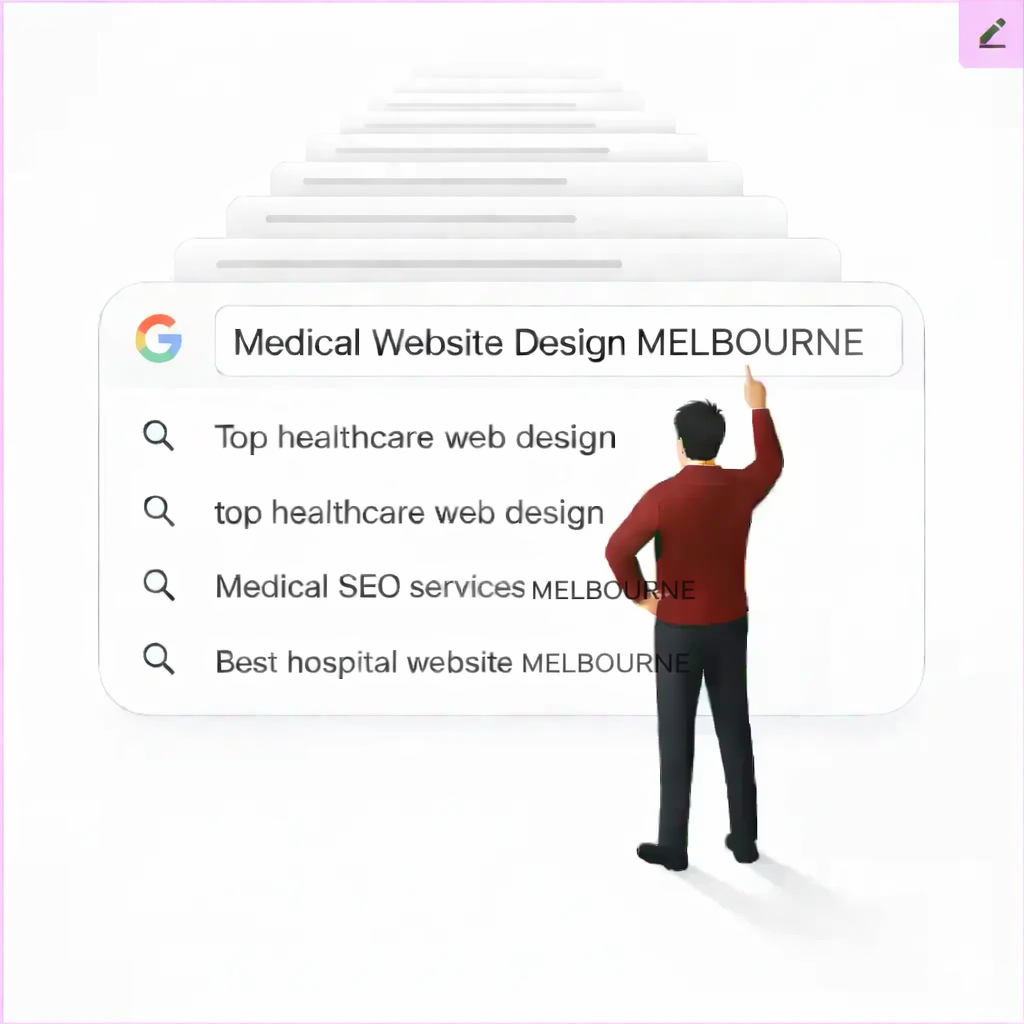 Medical Website Design Agency in Melbourne showing Google healthcare search results